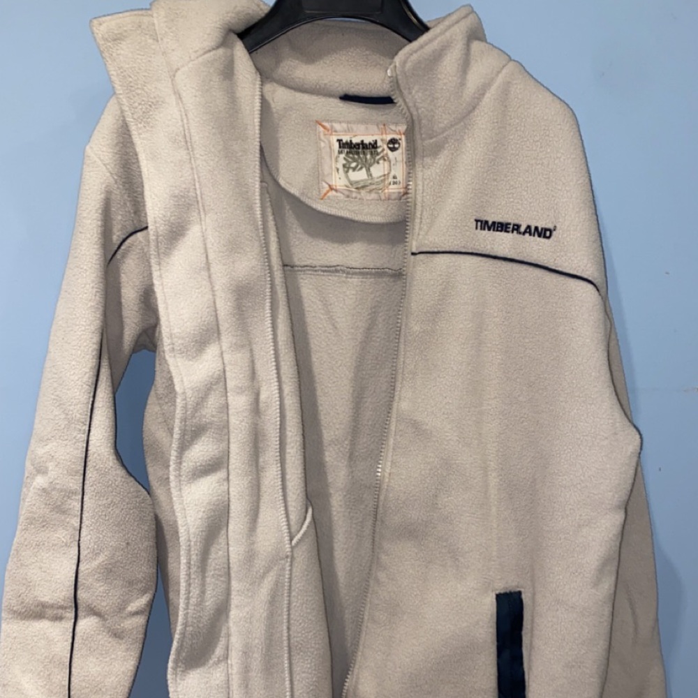 Vintage timberland grey fleece jacket